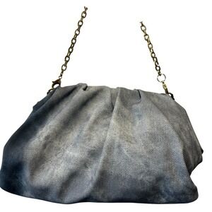 Express Faux Denim Gold Chain Shoulder Purse